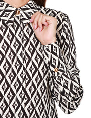 Camicia in viscosa stampa rombi