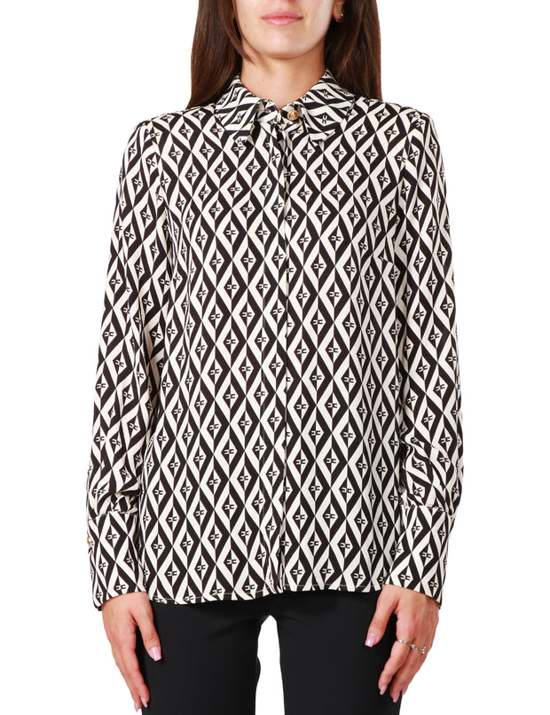 Camicia in viscosa stampa rombi