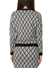 Cardigan in maglia motivo rombi