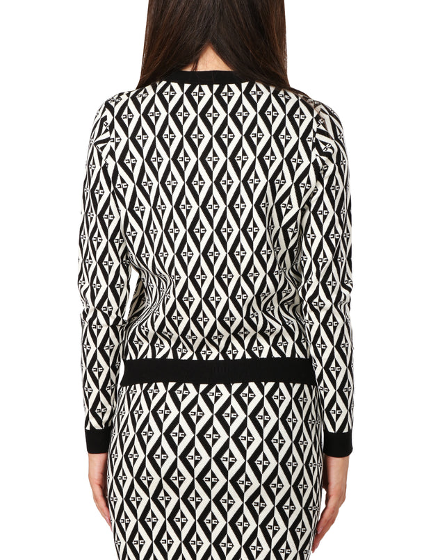 Cardigan in maglia motivo rombi