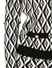 Cardigan in maglia motivo rombi