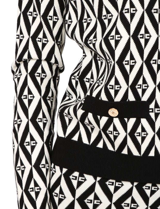 Cardigan in maglia motivo rombi
