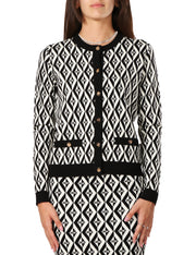 Cardigan in maglia motivo rombi
