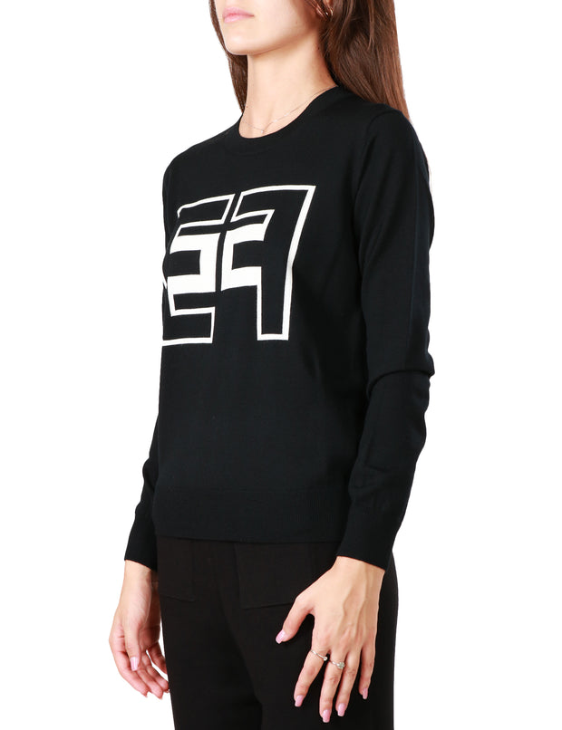 Pullover in lana con logo