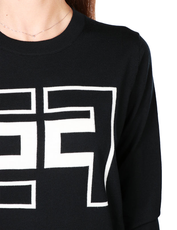 Pullover in lana con logo
