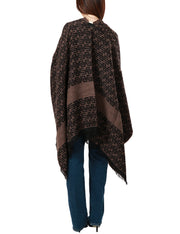 Mantella in lana jacquard con logo