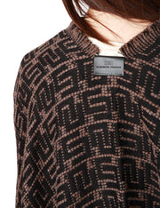 Mantella in lana jacquard con logo