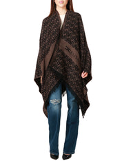Mantella in lana jacquard con logo
