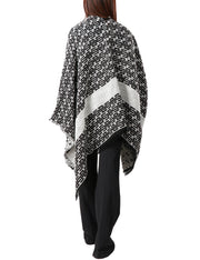Mantella in lana jacquard con logo