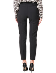 Pantalone dritto in crêpe con placche logo