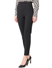 Pantalone dritto in crêpe con placche logo