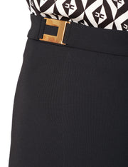 Pantalone dritto in crêpe con placche logo