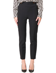 Pantalone dritto in crêpe con placche logo