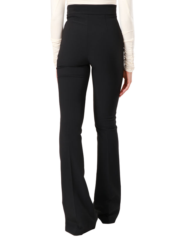 Pantalone zampa in crêpe con morsetto