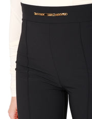 Pantalone zampa in crêpe con morsetto