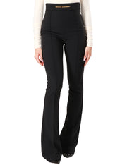 Pantalone zampa in crêpe con morsetto