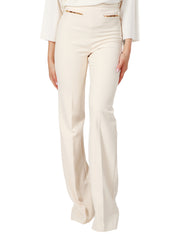 Pantalone palazzo in crêpe con morsetti