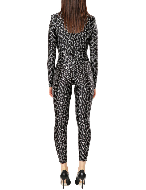 Tuta in lycra con stampa logo