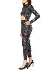Tuta in lycra con stampa logo