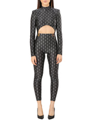 Tuta in lycra con stampa logo