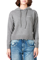 Felpa meg crop- 15m grey melange