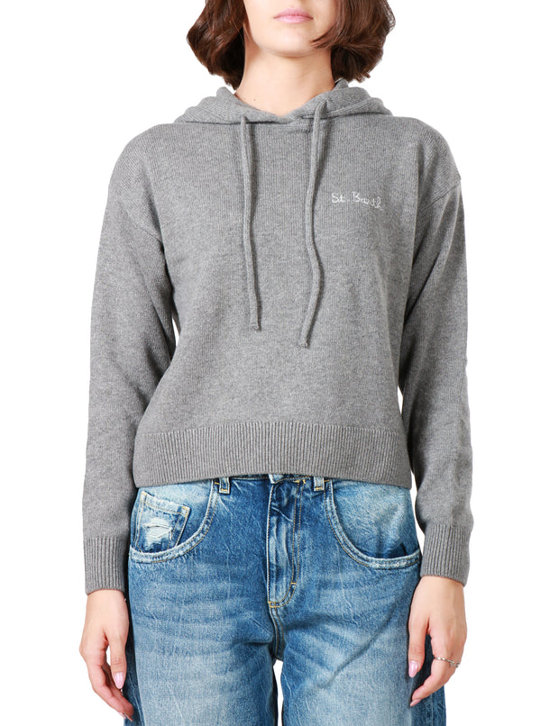 Felpa meg crop- 15m grey melange