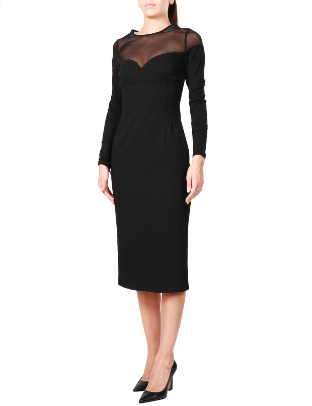 Abito midi con tulle