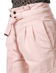 Pantaloni cargo in raso stretch