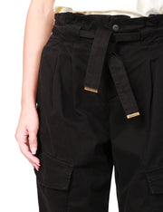 Pantaloni cargo in raso stretch