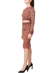 Maglione corto Jacquard logo