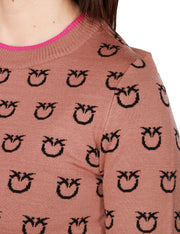 Maglione corto Jacquard logo