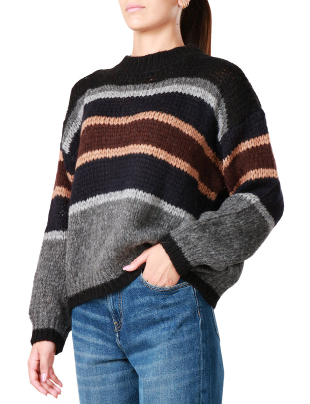 Maglione girocollo a righe