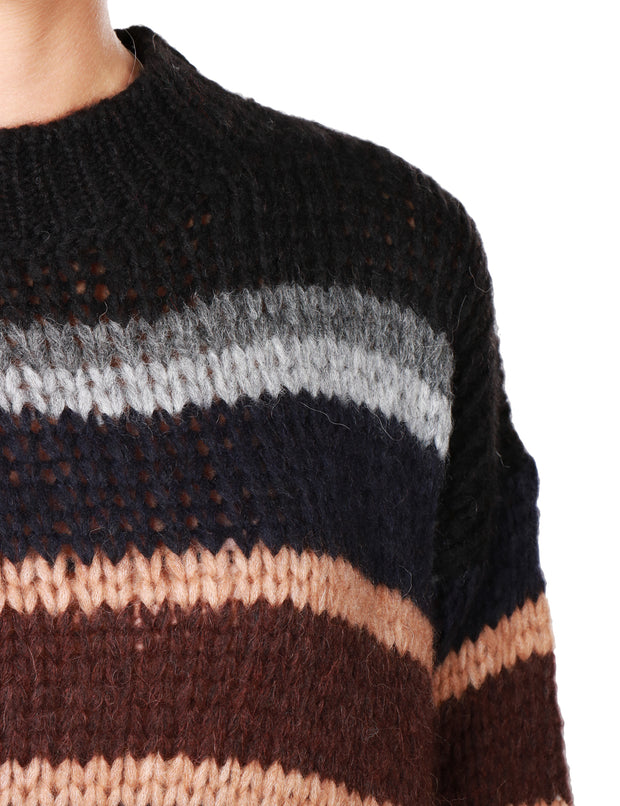 Maglione girocollo a righe