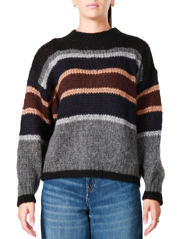 Maglione girocollo a righe