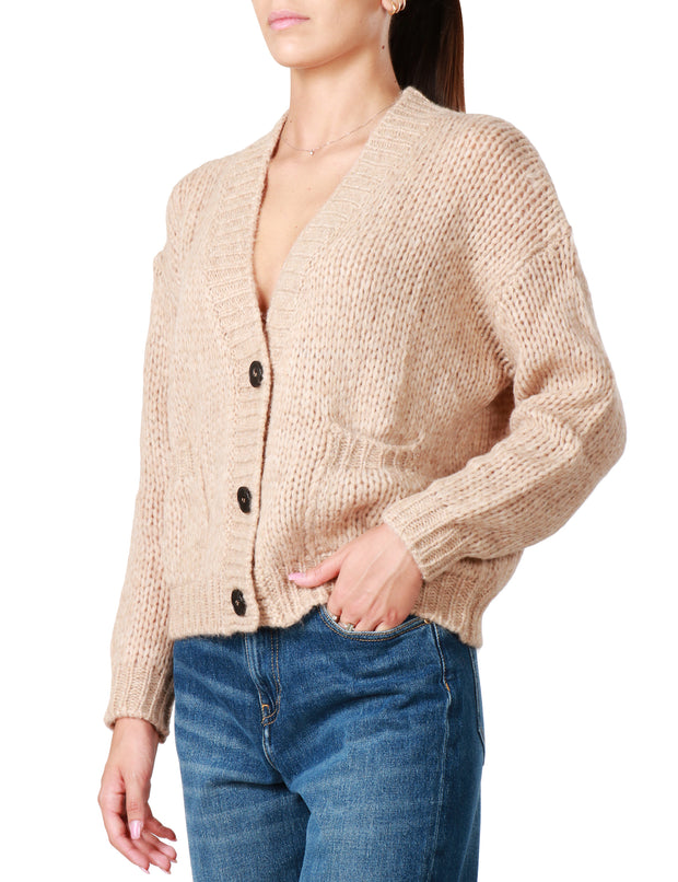 Cardigan chunky con scollo a V