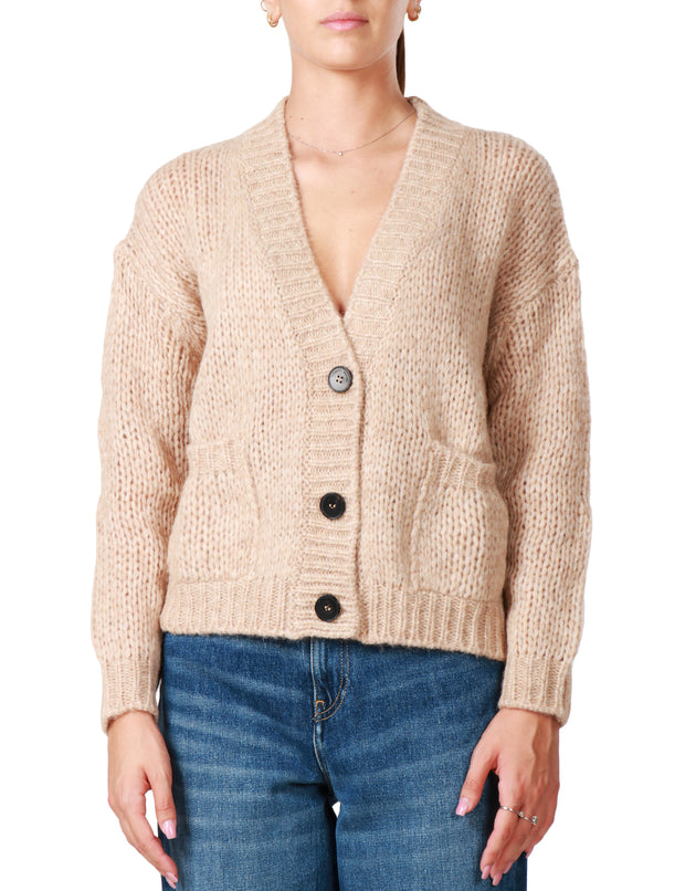 Cardigan chunky con scollo a V