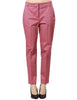 Pantalone donna pinko rosa scuro cigarette-fit in raso tecnico