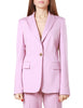 Giacca blazer donna pinko rosa monopetto con bottone singolo in tessuto tecnico di viscosa