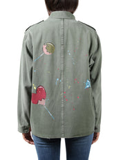 Giubbotto candies paintedvintage jacket Donna Mod. F558 Green