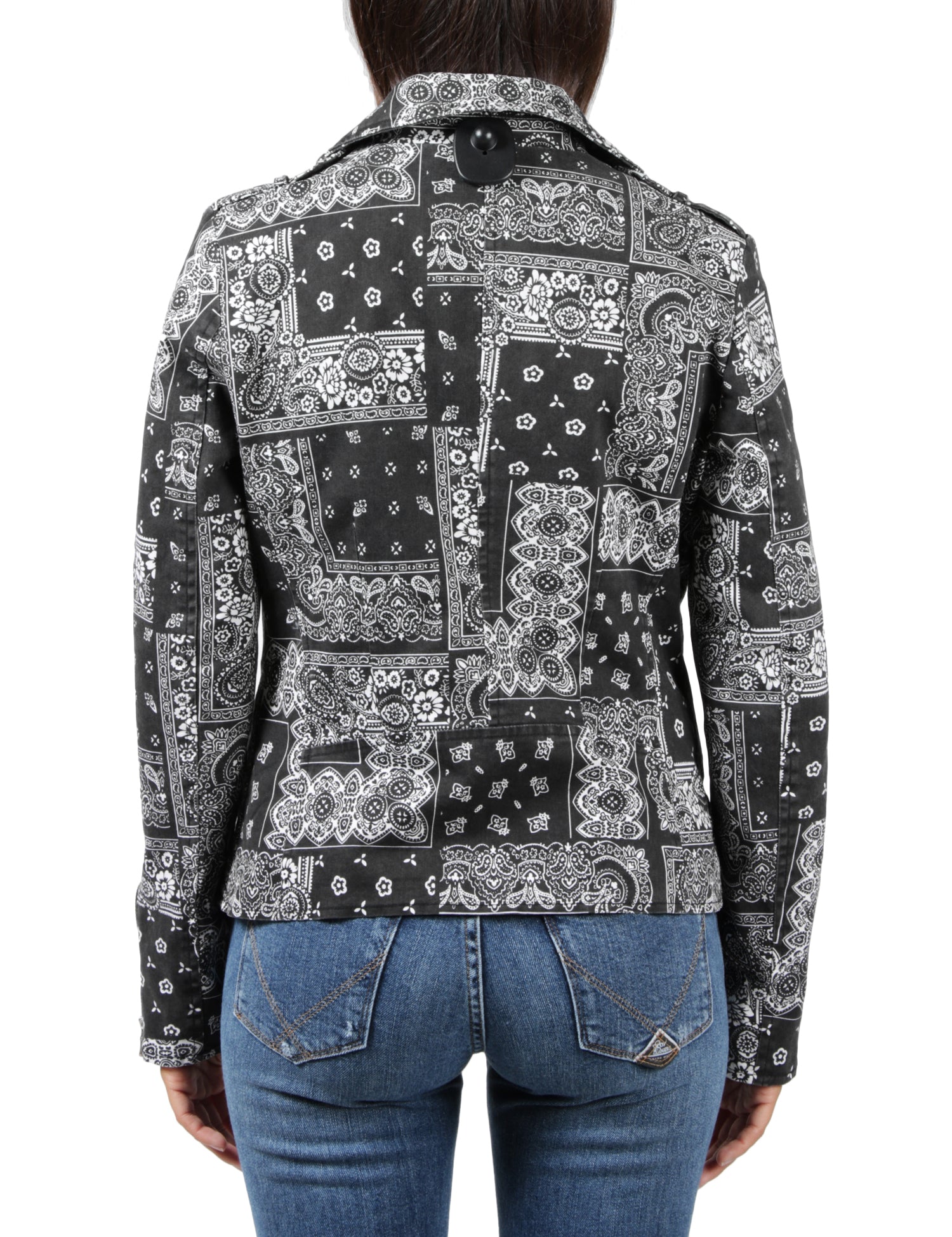 Giubbotto kiodo bandana Donna Mod. FR545 Black
