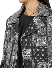 Giubbotto kiodo bandana Donna Mod. FR545 Black